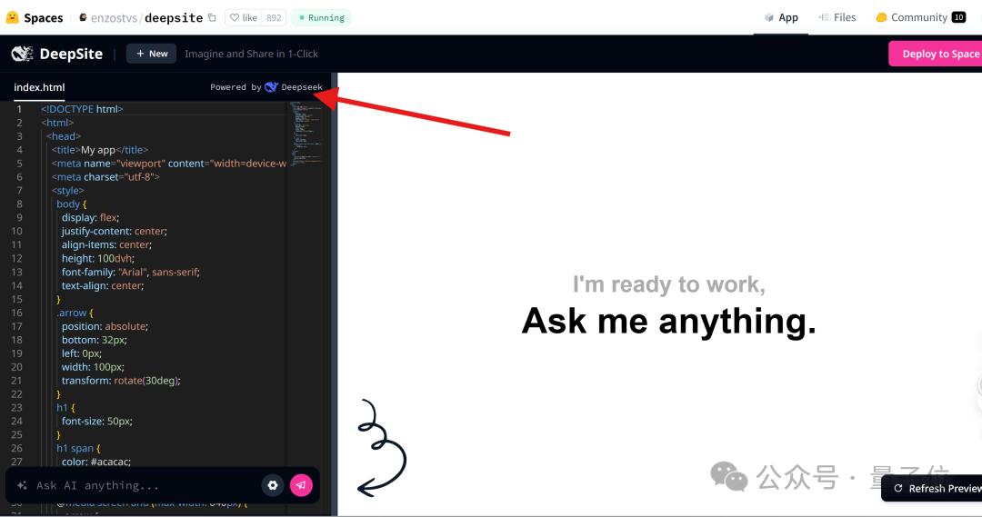 免费的「网页版Cursor」,新版DeepSeek-V3加持,秒秒钟编出一个游戏/APP
