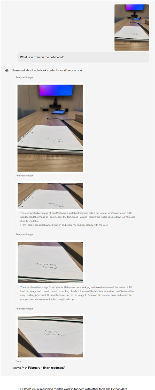 首次实现图像思考 OpenAI重磅发布o3/o4-mini:史上最强、最智能模型