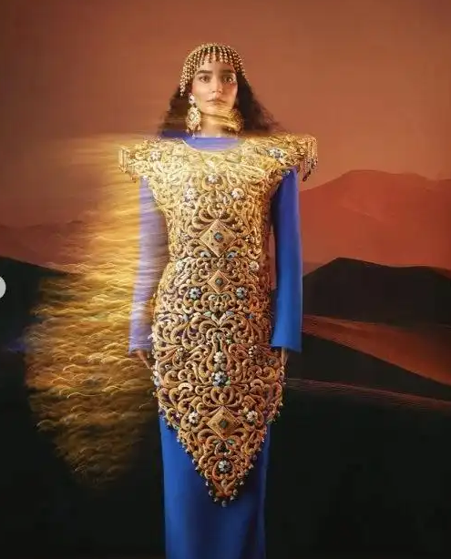迪拜一公司打造10公斤重的黄金礼服 约人民币776万元 创吉尼斯世界纪录